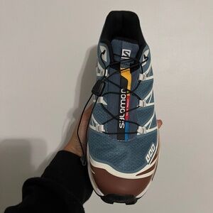 Salomon Blue and Brown Sneakers